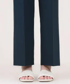 Hot Sapphire Solid Cambric Straight Pants
