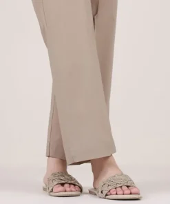 Online Sapphire Solid Cambric Straight Pants