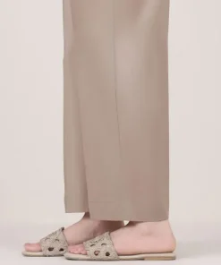 Online Sapphire Solid Cambric Straight Pants