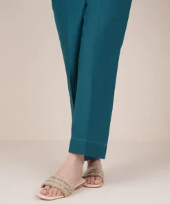 Hot Sapphire Solid Cambric Straight Pants