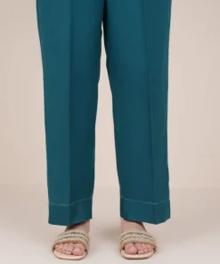 Hot Sapphire Solid Cambric Straight Pants