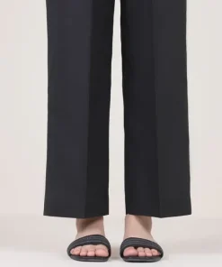 Online Sapphire Solid Cambric Straight Pants