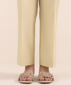 Best Sapphire Solid Cambric Straight Pants Beige