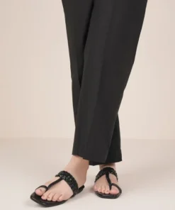 Hot Sapphire Solid Cambric Straight Pants