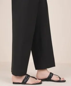 Hot Sapphire Solid Cambric Straight Pants