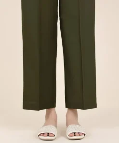 Discount Sapphire Solid Cambric Straight Pants Green