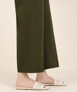 Discount Sapphire Solid Cambric Straight Pants Green