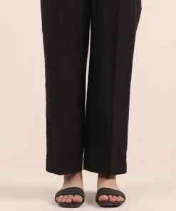 Discount Sapphire Solid Cambric Straight Pants Black