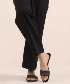 Discount Sapphire Solid Cambric Straight Pants Black