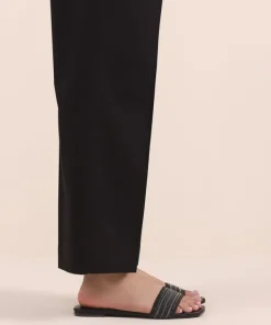 Discount Sapphire Solid Cambric Straight Pants Black