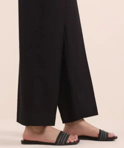 Discount Sapphire Solid Cambric Straight Pants Black
