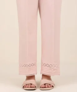 Clearance Sapphire Solid Cambric Straight Pants Pink