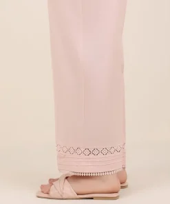 Clearance Sapphire Solid Cambric Straight Pants Pink