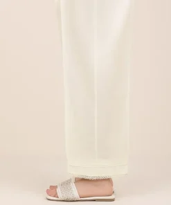 Clearance Sapphire Solid Cambric Straight Pants White