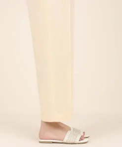Online Sapphire Solid Cambric Straight Pants Beige