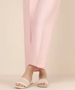 Best Sapphire Solid Cambric Straight Pants Pink