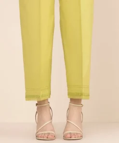 Sale Sapphire Solid Cambric Straight Pants Green