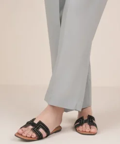 Sale Sapphire Solid Cambric Straight Pants