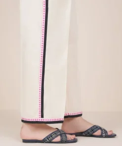 Sale Sapphire Solid Cambric Straight Pants