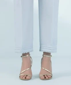 Outlet Sapphire Solid Cambric Straight Pants Blue