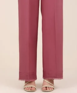 Sale Sapphire Solid Cambric Straight Pants Pink