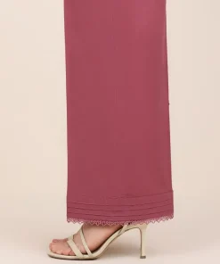 Sale Sapphire Solid Cambric Straight Pants Pink