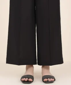 Hot Sapphire Solid Cotton Culottes Black