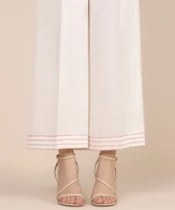 Sale Sapphire Solid Cotton Satin Culottes White
