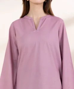 Clearance Sapphire Solid Lawn Shirt Purple