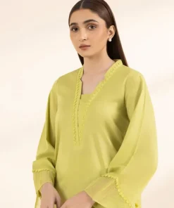 Outlet Sapphire Solid Lawn Shirt Green