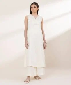 Outlet Sapphire Solid Lawn Shirt Off White