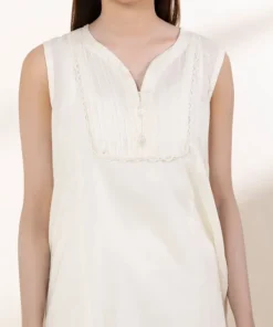 Outlet Sapphire Solid Lawn Shirt Off White