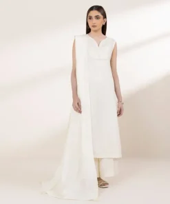 Outlet Sapphire Solid Lawn Shirt Off White