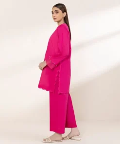 Fashion Sapphire Solid Lawn Shirt Pink