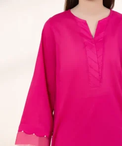 Fashion Sapphire Solid Lawn Shirt Pink