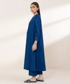 Discount Sapphire Solid Lawn Shirt Blue