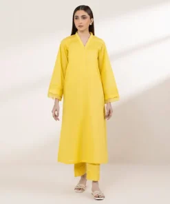 Best Sapphire Solid Lawn Shirt Yellow