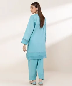 Clearance Sapphire Solid Lawn Shirt Blue