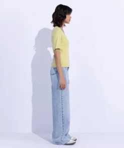 Sale Sapphire Square-Neck Rib Top Lime Green