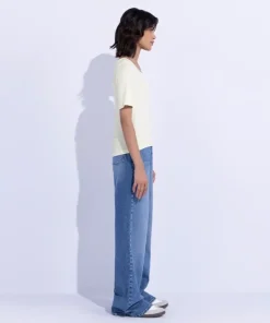 Online Sapphire Square-Neck Rib Top White