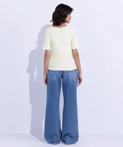 Online Sapphire Square-Neck Rib Top White
