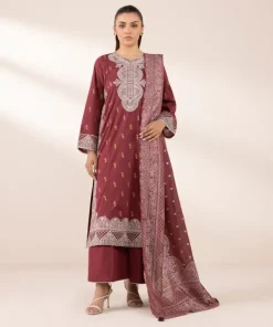 Hot Sapphire Textured Jacquard Dupatta