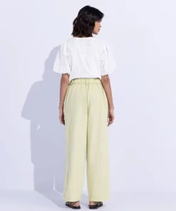 Best Sapphire Textured Pants Lime Green