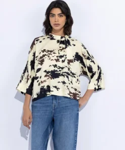 Online Sapphire Tie-Collar Printed Top Multi