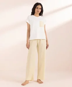 Sale Sapphire T-Shirt with Printed Pocket White