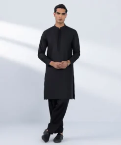 Hot Sapphire Viscose Blended Suit - Regular Fit Black