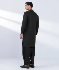 Hot Sapphire Viscose Blended Suit - Regular Fit Black