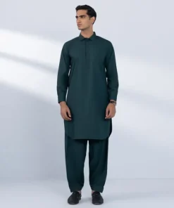 Sale Sapphire Viscose Blended Suit - Slim Fit Green