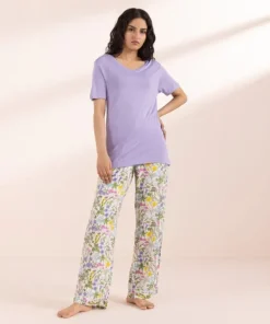 Clearance Sapphire V-Neck T-Shirt Lilac