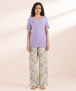 Clearance Sapphire V-Neck T-Shirt Lilac